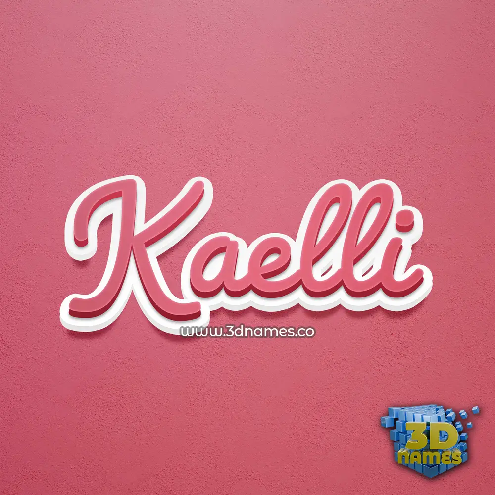 kaelli in Red Scribble style - 3D name wallpaper
