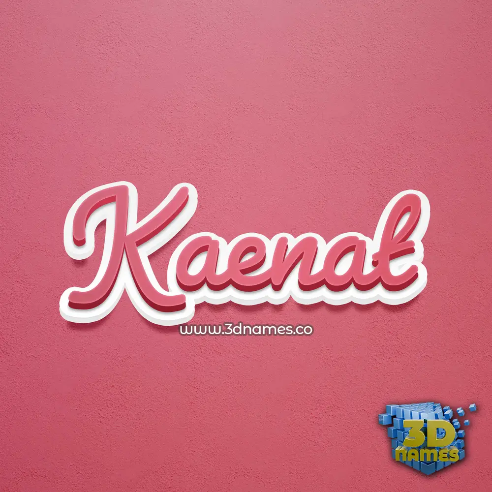 kaenat in Red Scribble style - 3D name wallpaper