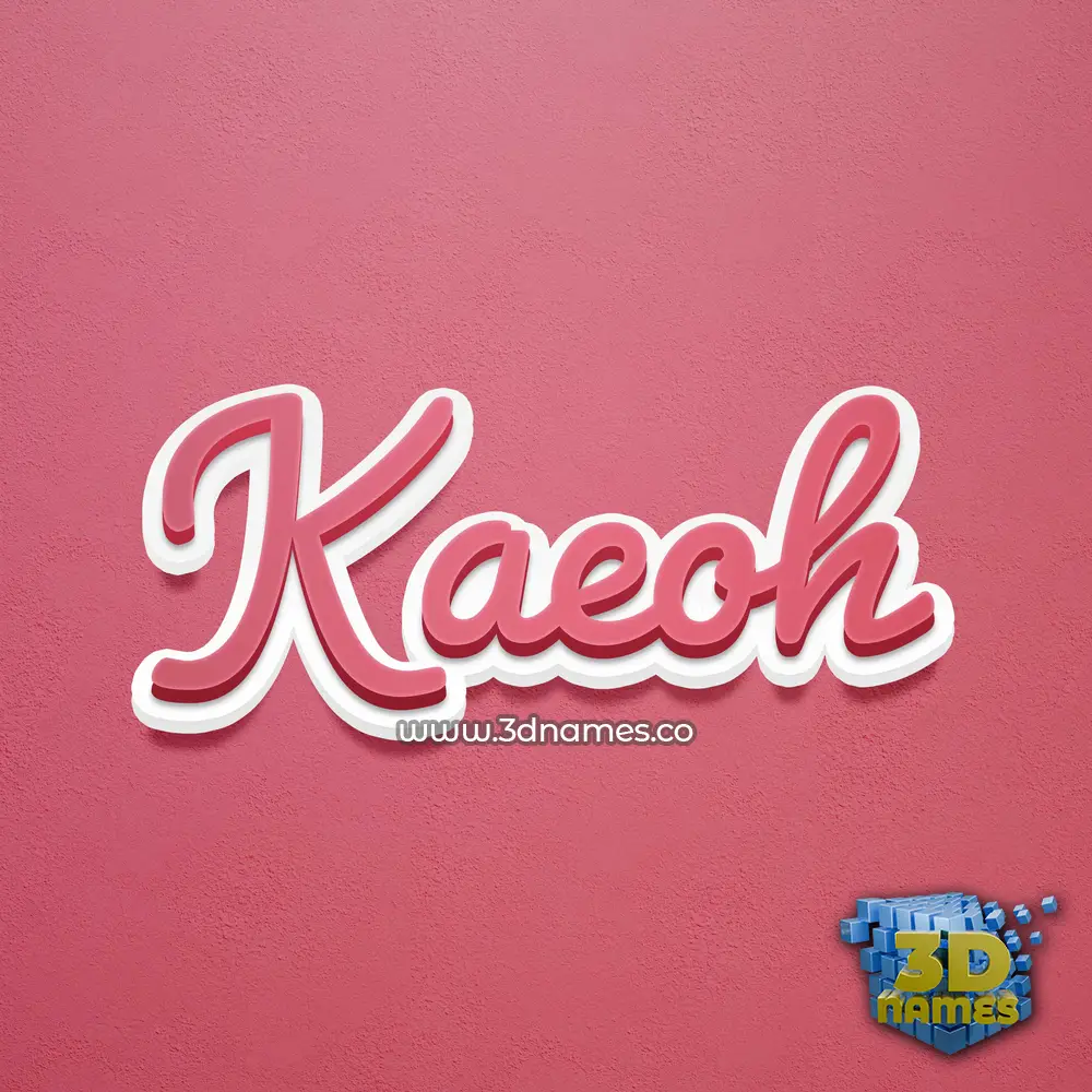 kaeoh in Red Scribble style - 3D name wallpaper