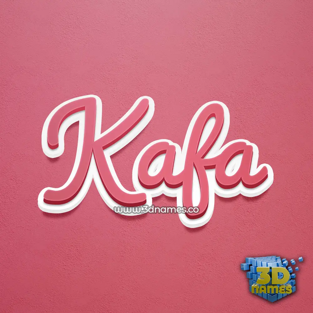 kafa in Red Scribble style - 3D name wallpaper