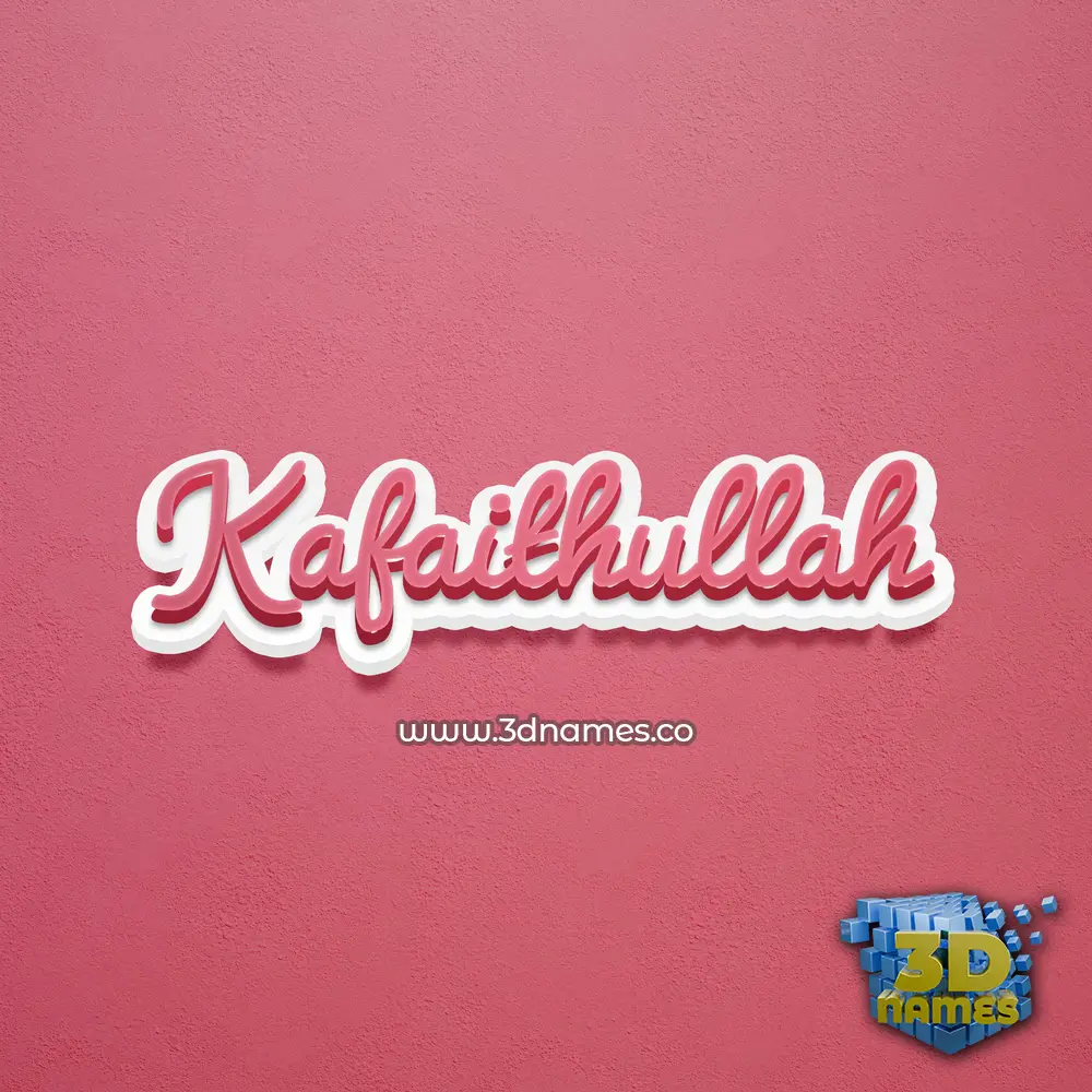 kafaithullah in Red Scribble style - 3D name wallpaper
