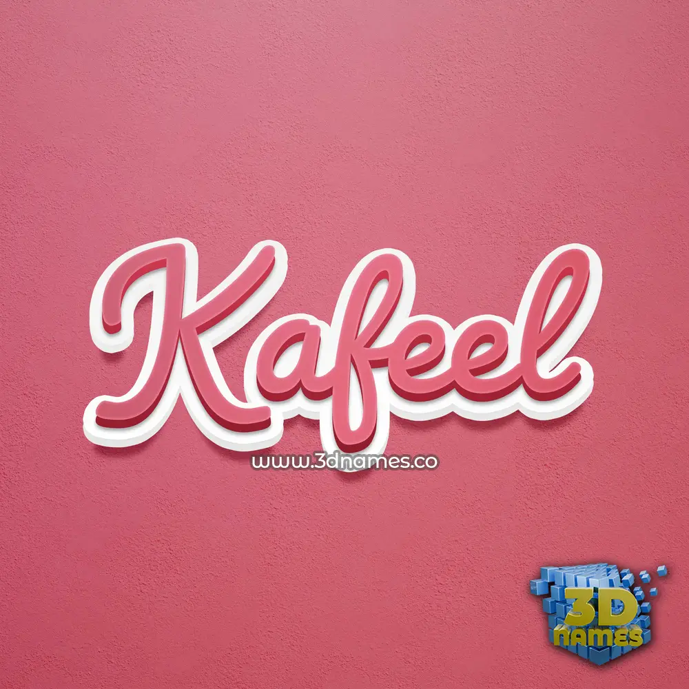 kafeel in Red Scribble style - 3D name wallpaper