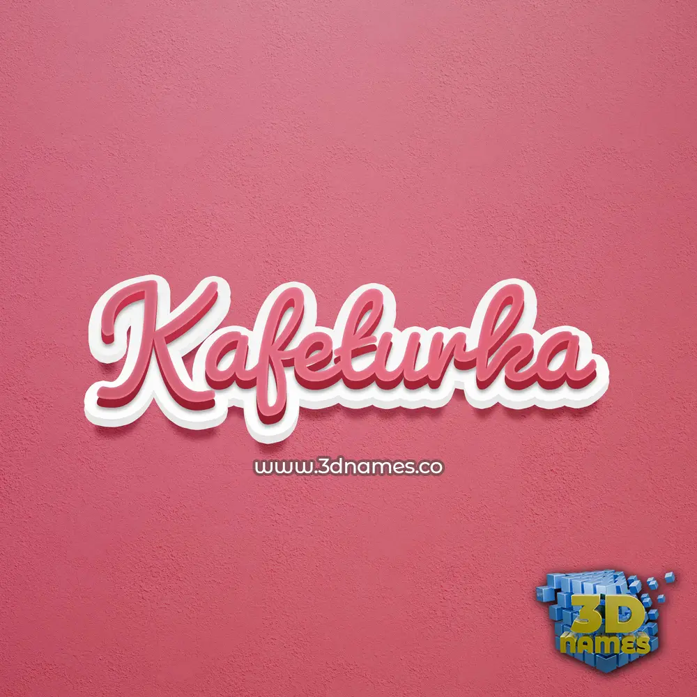 kafeturka in Red Scribble style - 3D name wallpaper