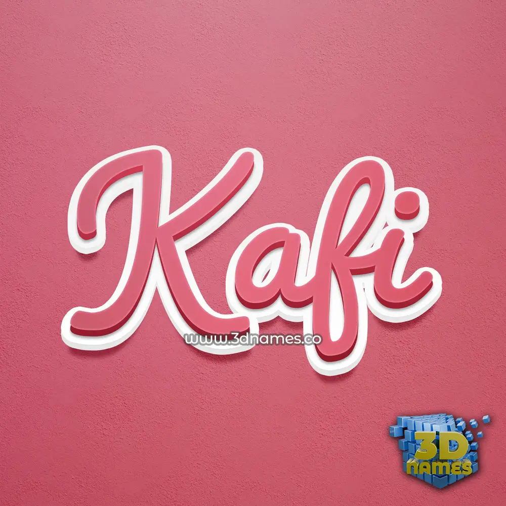 kafi in Red Scribble style - 3D name wallpaper