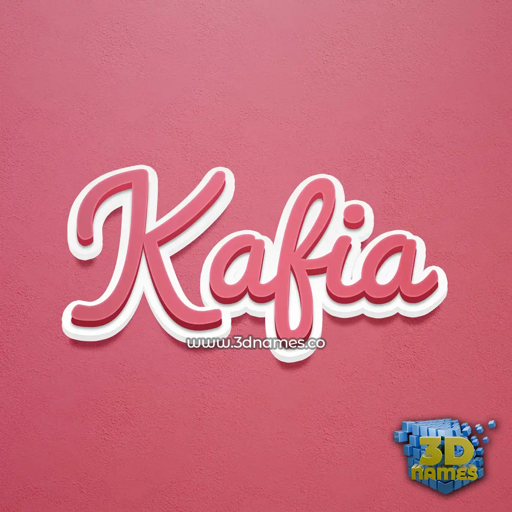 kafia in Red Scribble style - 3D name wallpaper