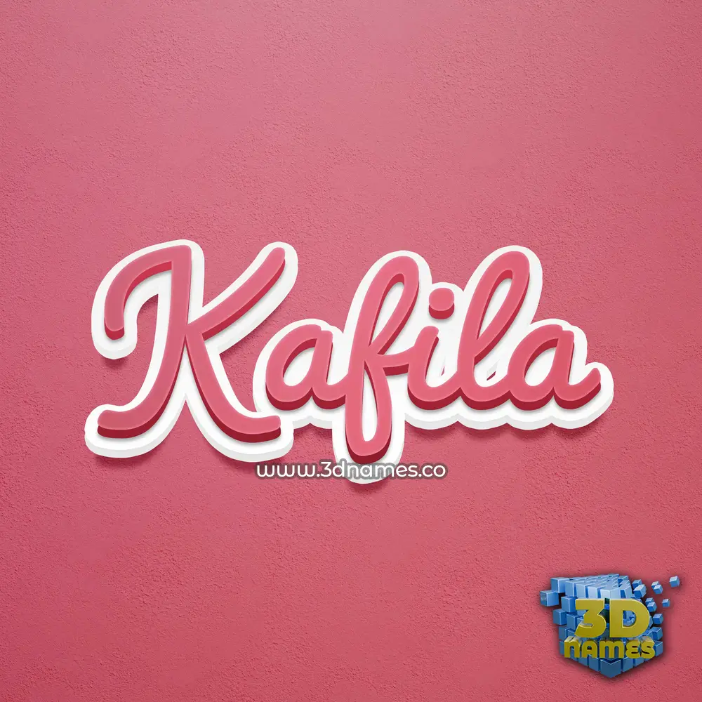 kafila in Red Scribble style - 3D name wallpaper