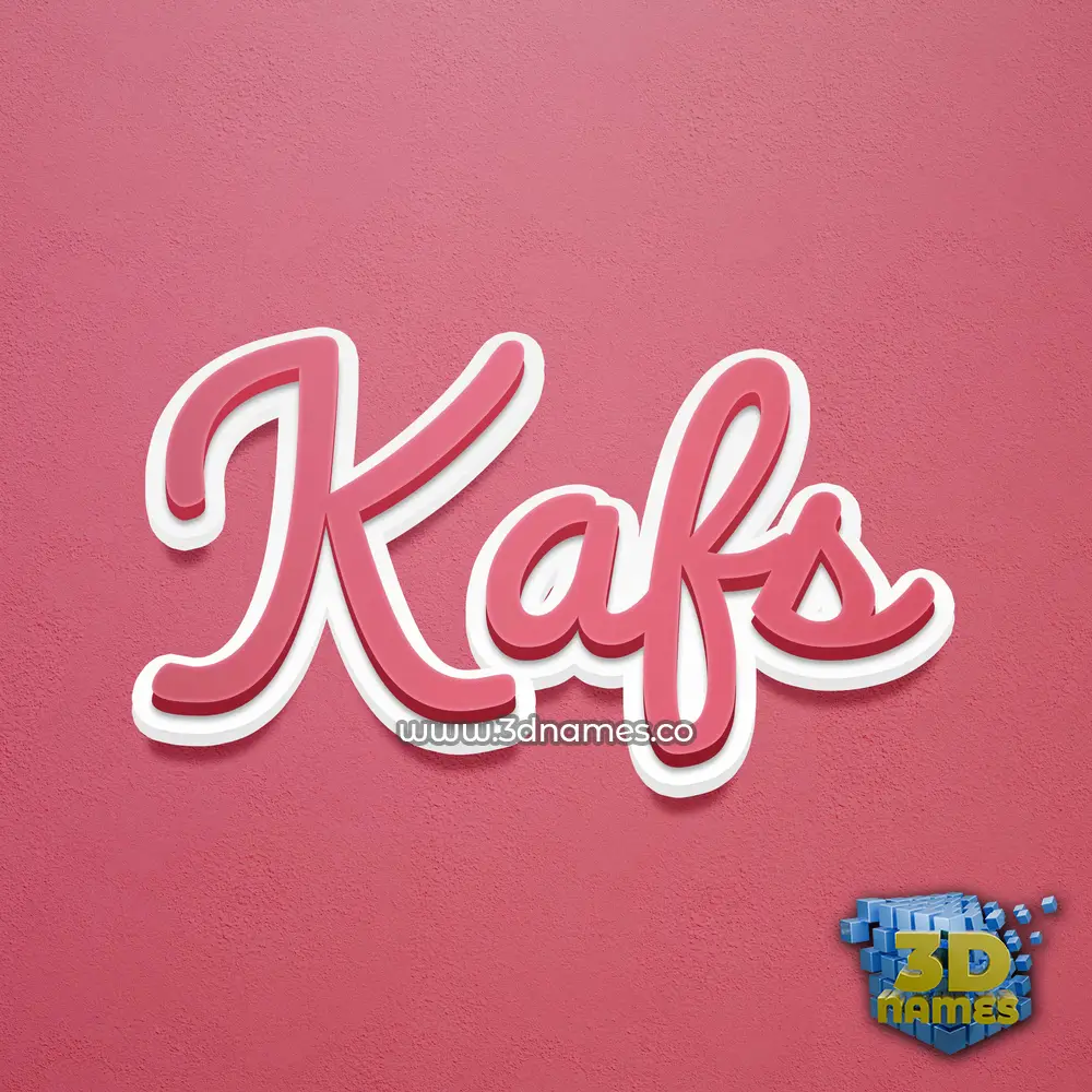 kafs in Red Scribble style - 3D name wallpaper