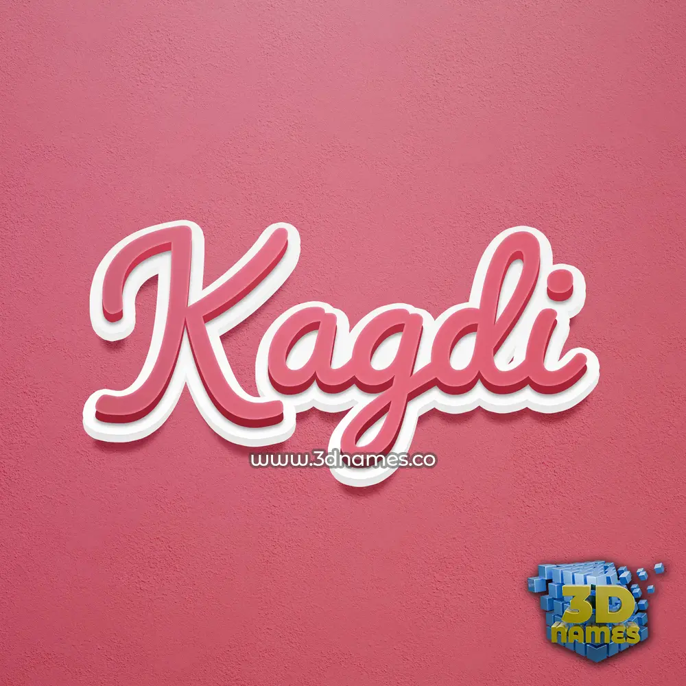 kagdi in Red Scribble style - 3D name wallpaper