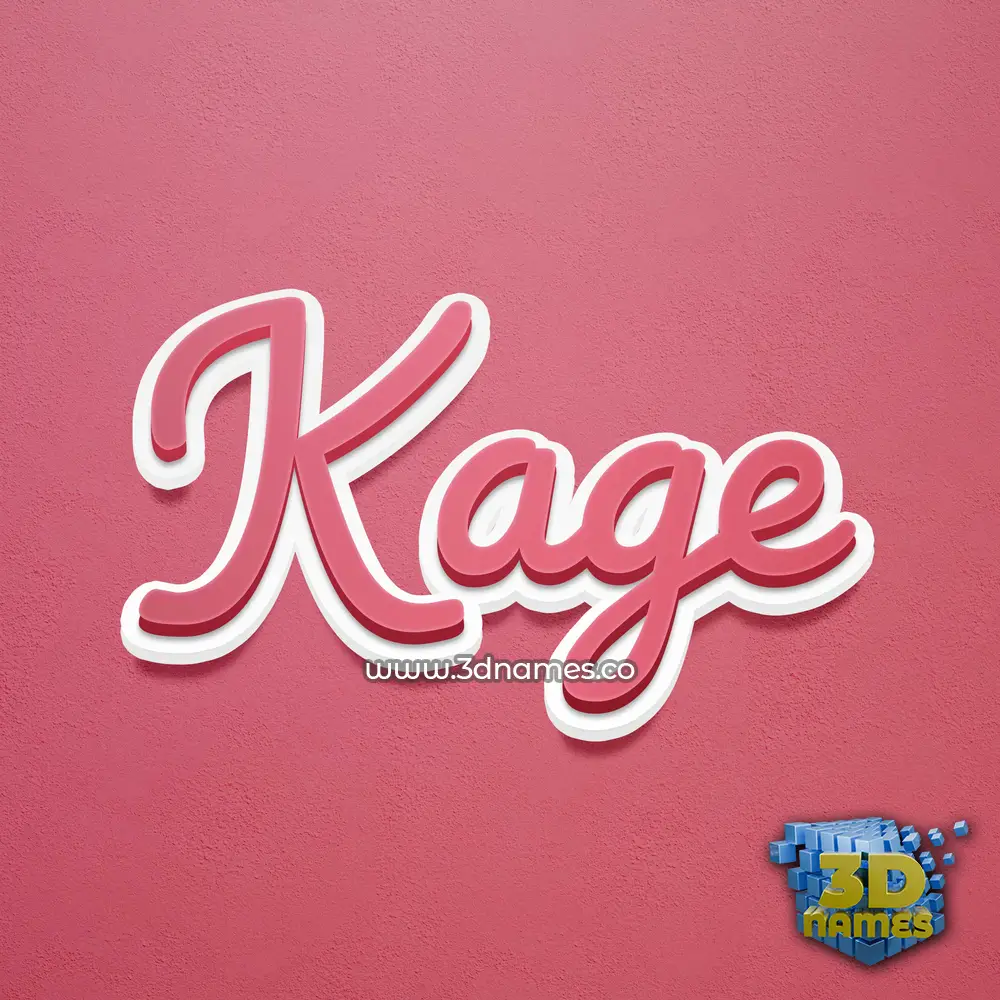 kage in Red Scribble style - 3D name wallpaper