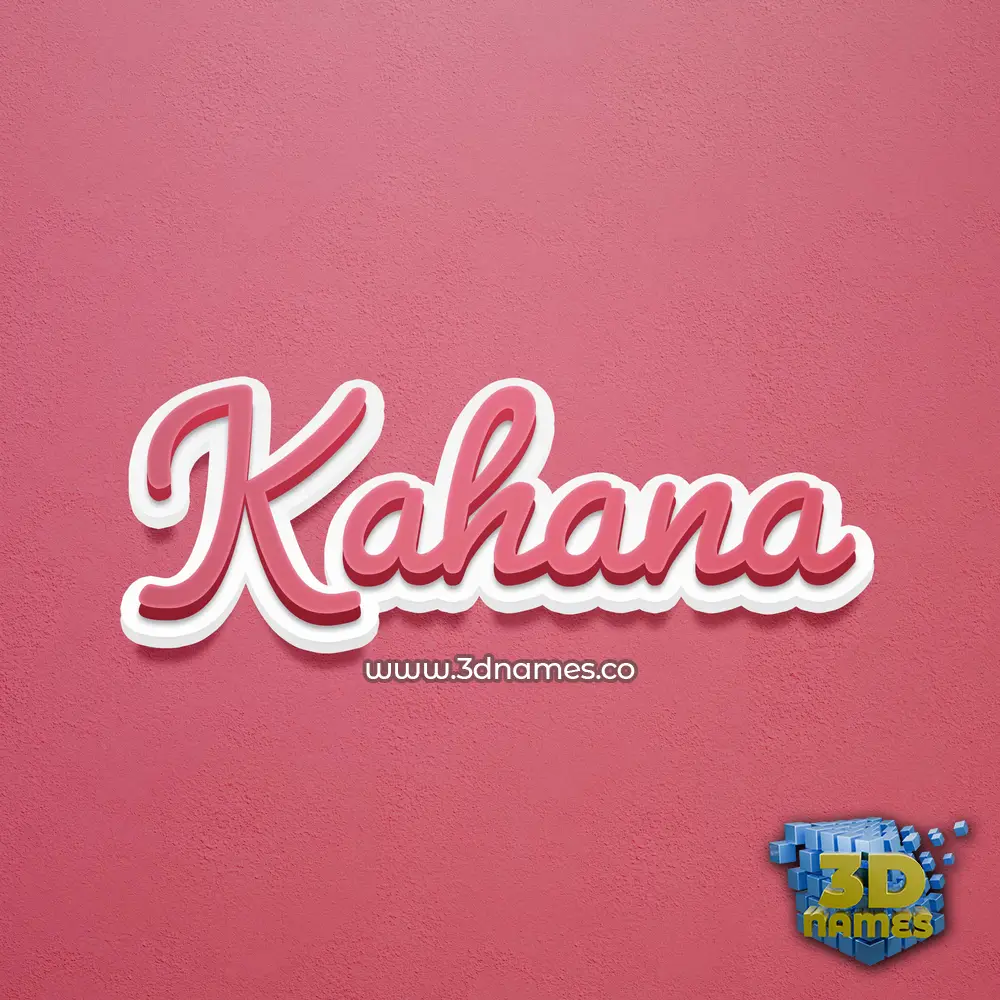 kahana in Red Scribble style - 3D name wallpaper