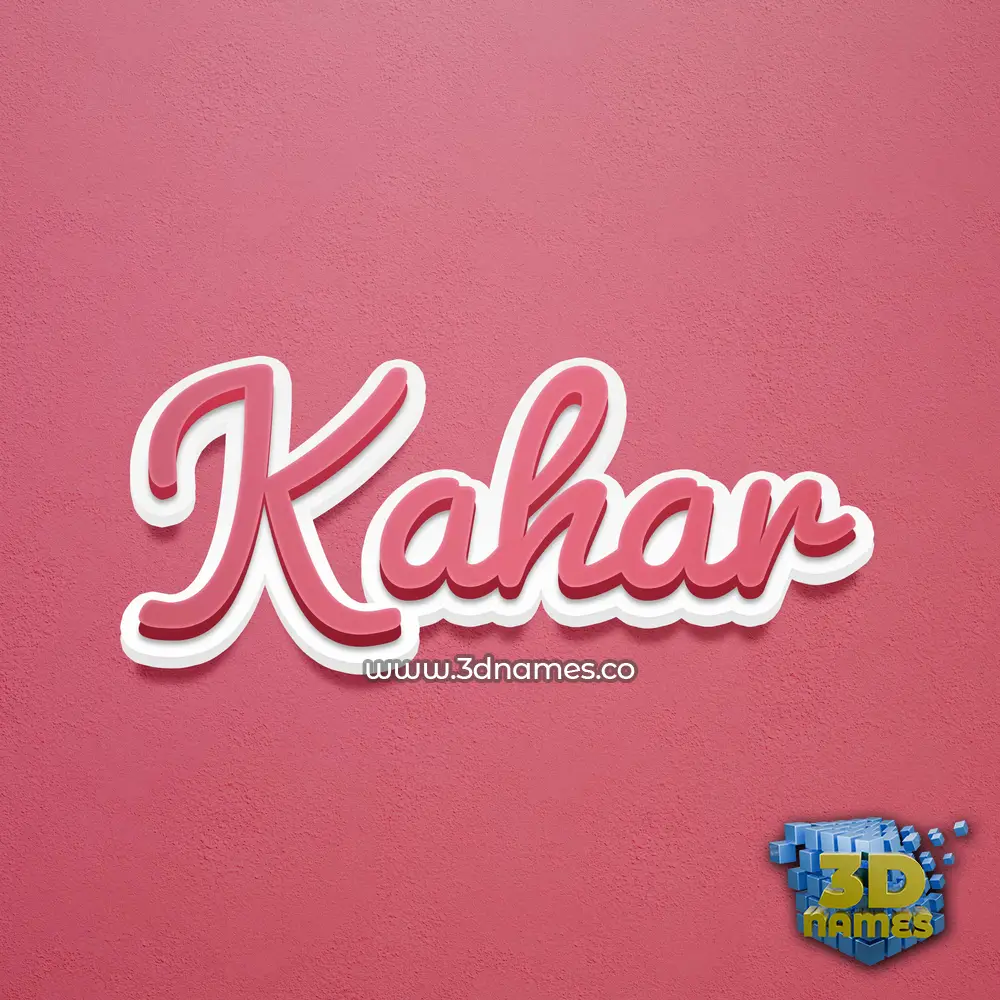 kahar in Red Scribble style - 3D name wallpaper