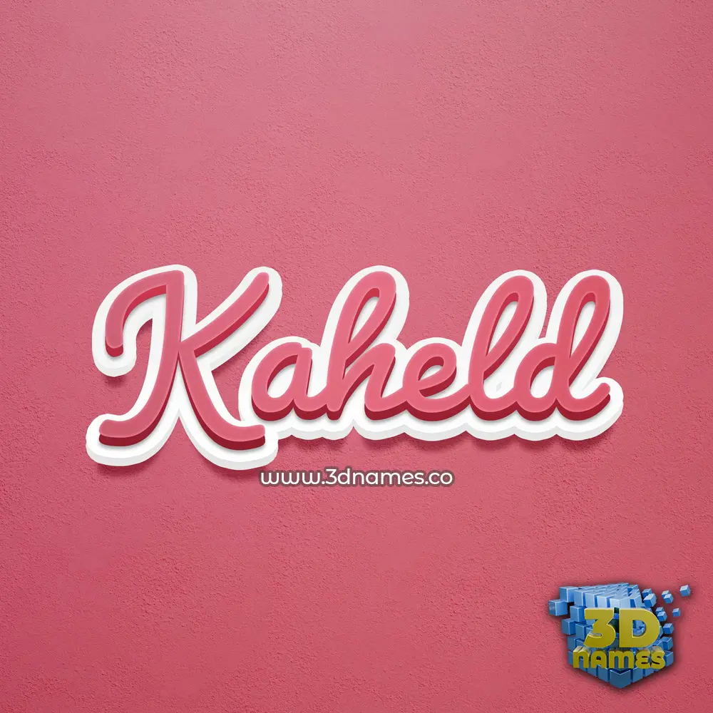 kaheld in Red Scribble style - 3D name wallpaper