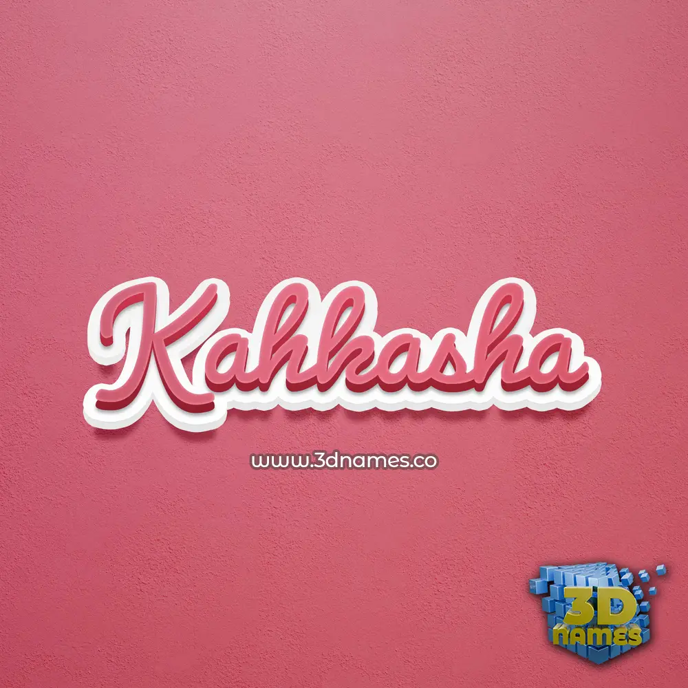 kahkasha in Red Scribble style - 3D name wallpaper