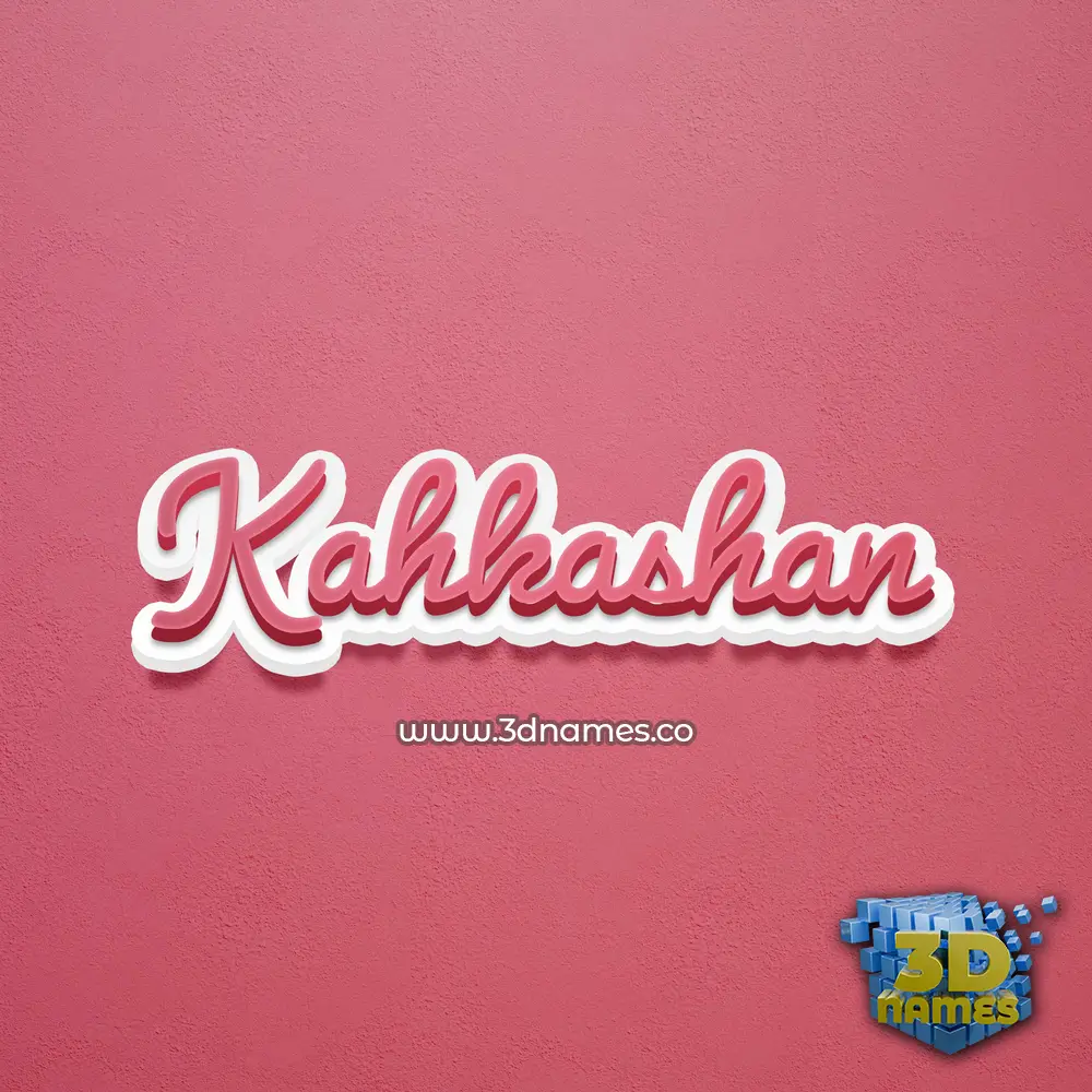 kahkashan in Red Scribble style - 3D name wallpaper