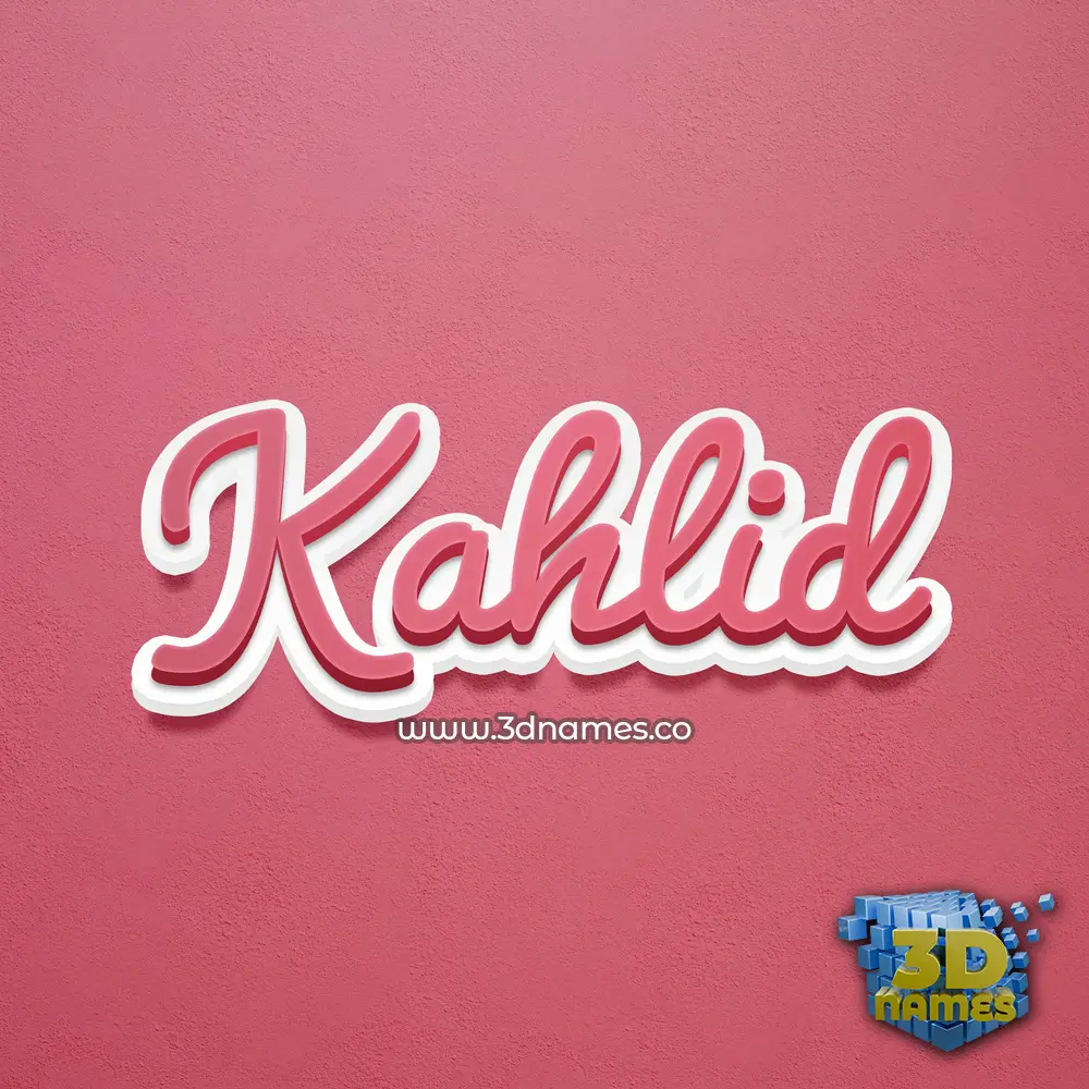kahlid in Red Scribble style - 3D name wallpaper