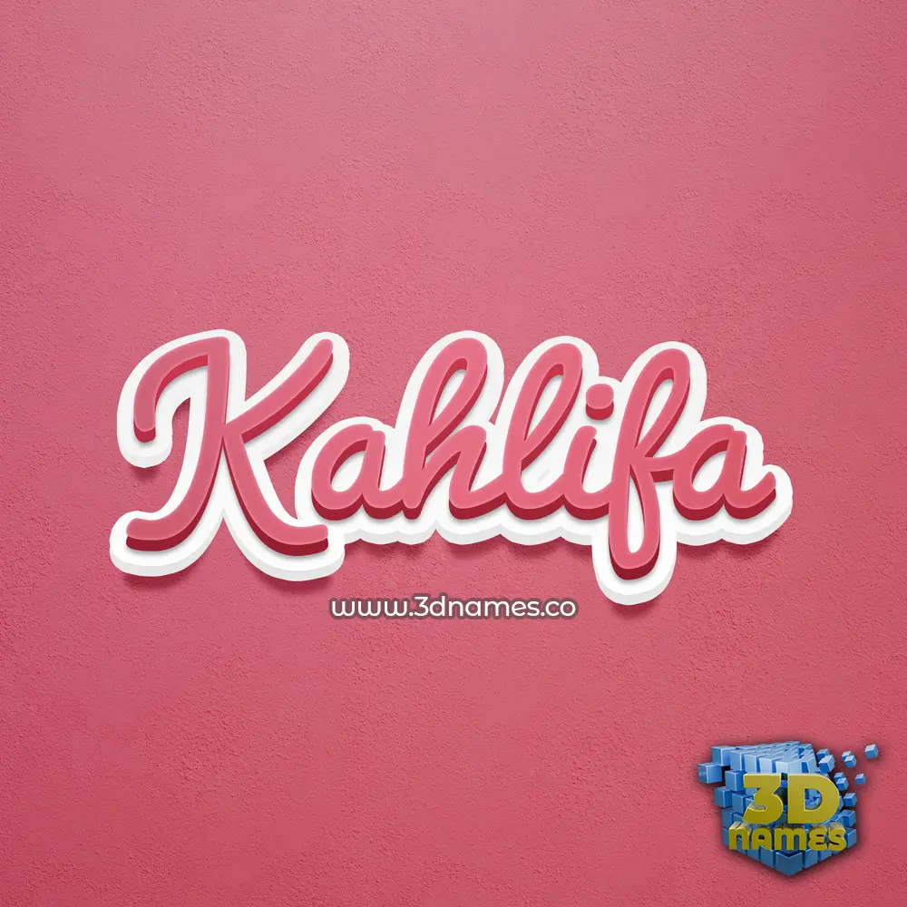 kahlifa in Red Scribble style - 3D name wallpaper