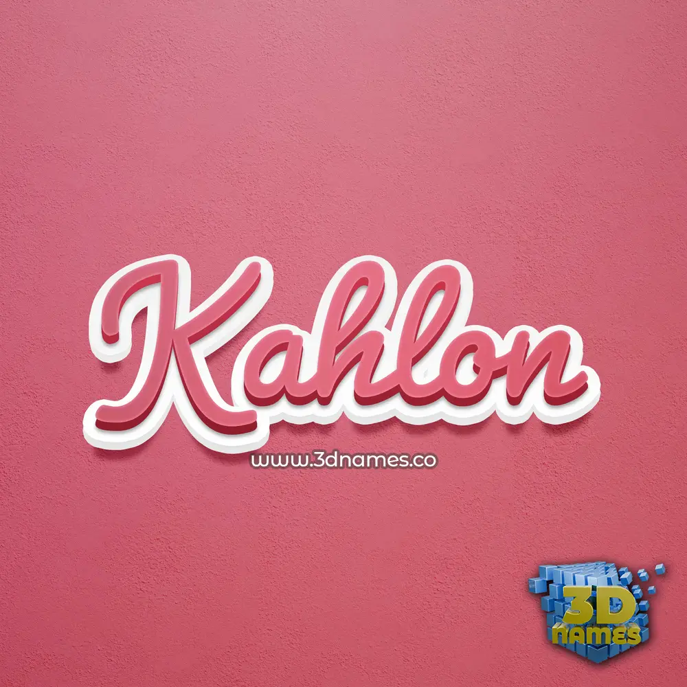 kahlon in Red Scribble style - 3D name wallpaper