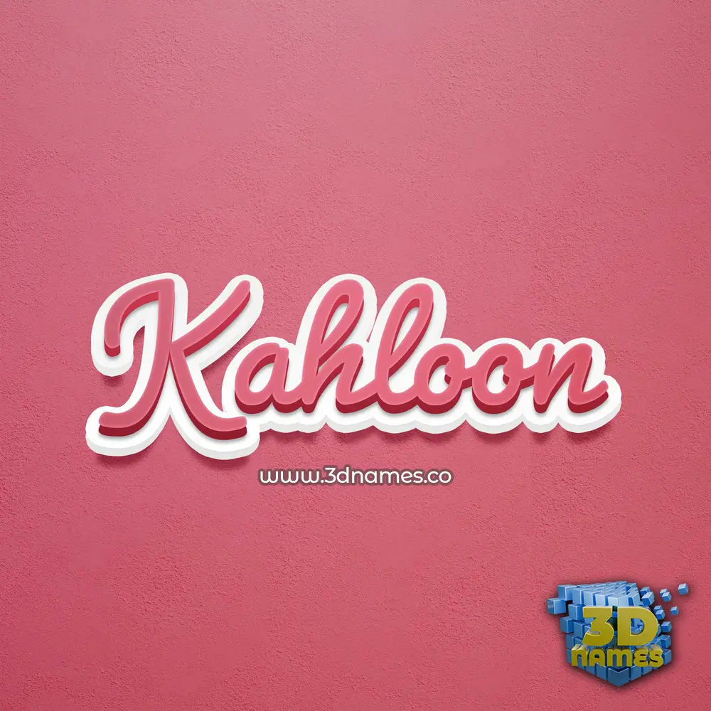 kahloon in Red Scribble style - 3D name wallpaper
