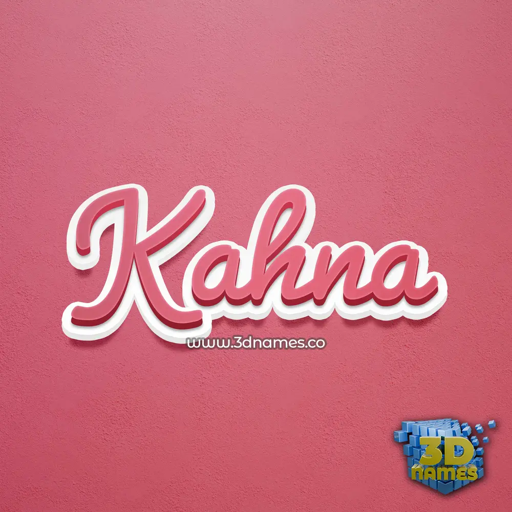 kahna in Red Scribble style - 3D name wallpaper