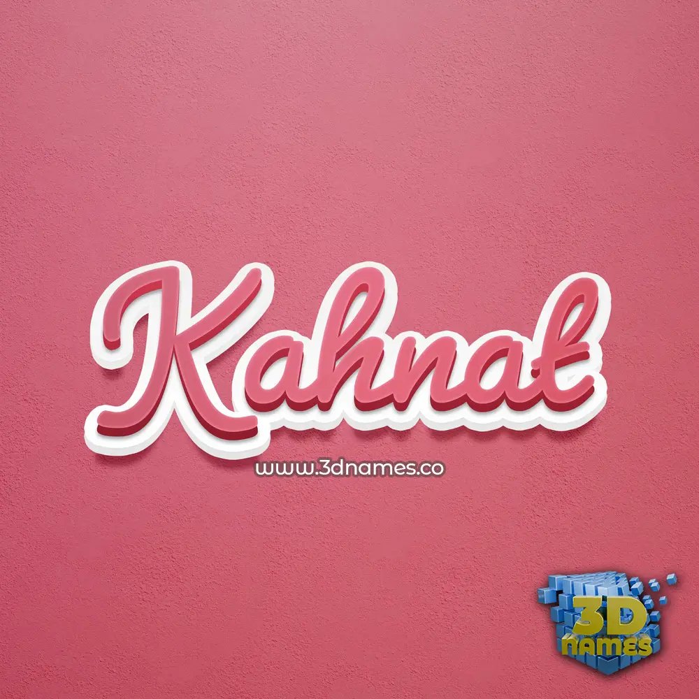 kahnat in Red Scribble style - 3D name wallpaper