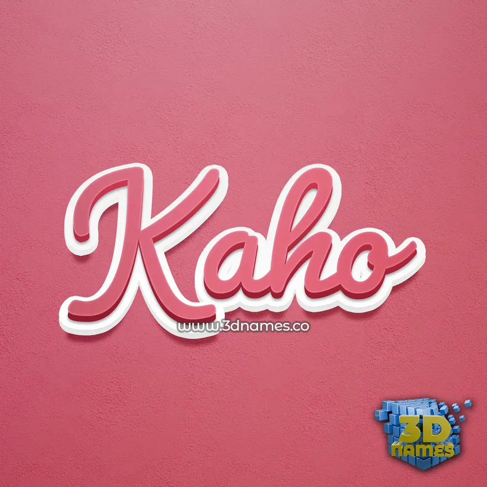 kaho in Red Scribble style - 3D name wallpaper