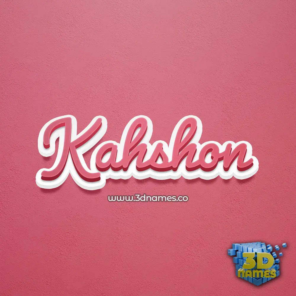 kahshon in Red Scribble style - 3D name wallpaper