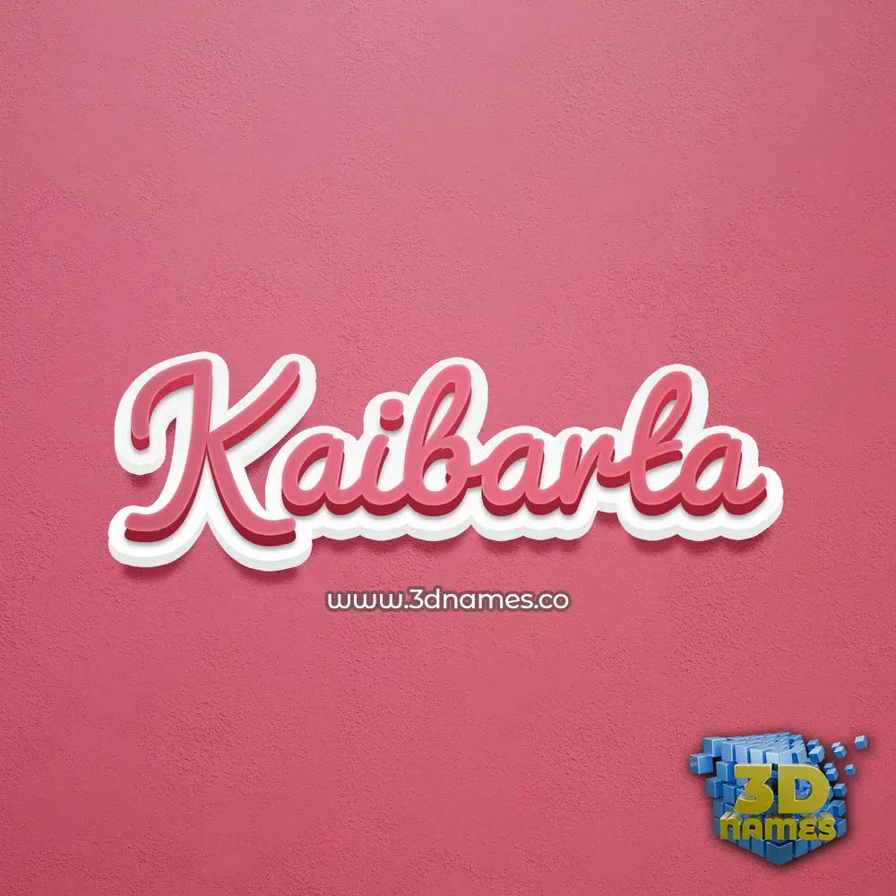 kaibarta in Red Scribble style - 3D name wallpaper