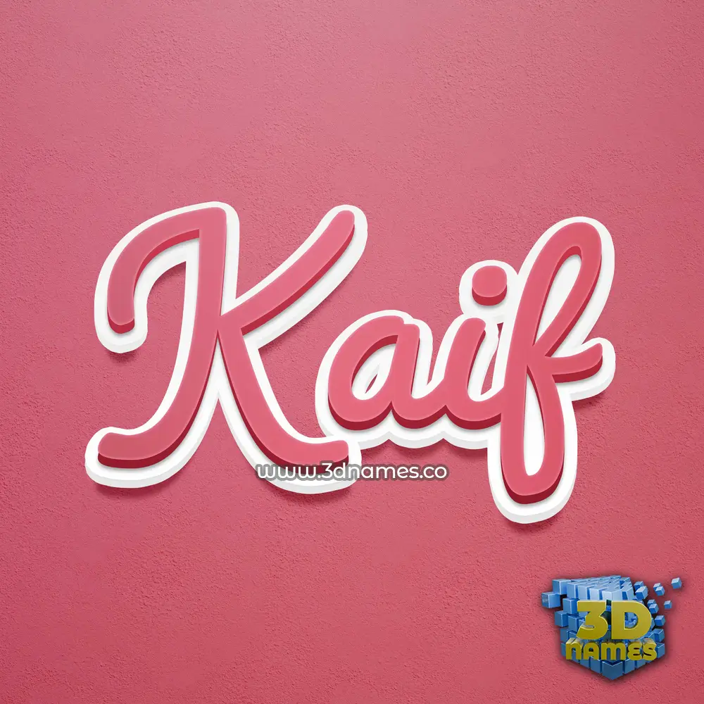 kaif in Red Scribble style - 3D name wallpaper