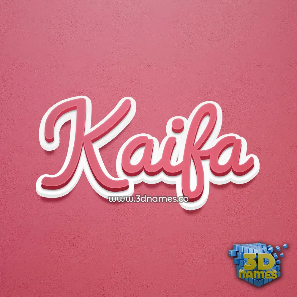 kaifa in Red Scribble style - 3D name wallpaper