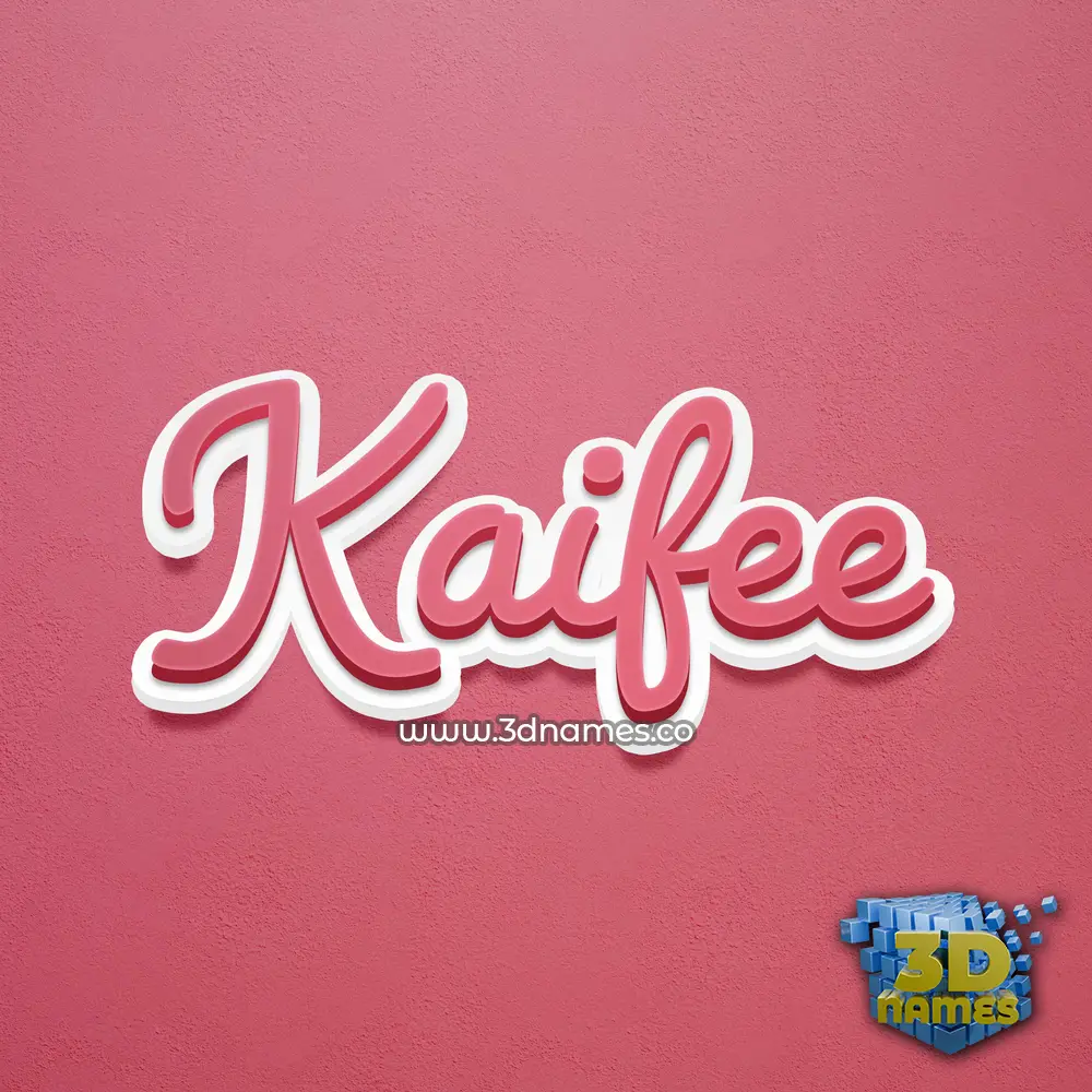 kaifee in Red Scribble style - 3D name wallpaper