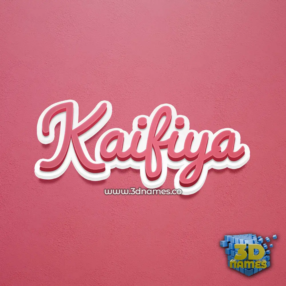 kaifiya in Red Scribble style - 3D name wallpaper