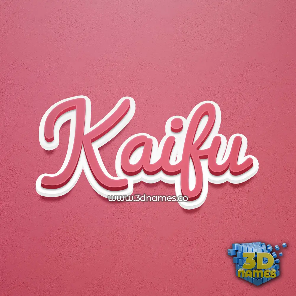 kaifu in Red Scribble style - 3D name wallpaper