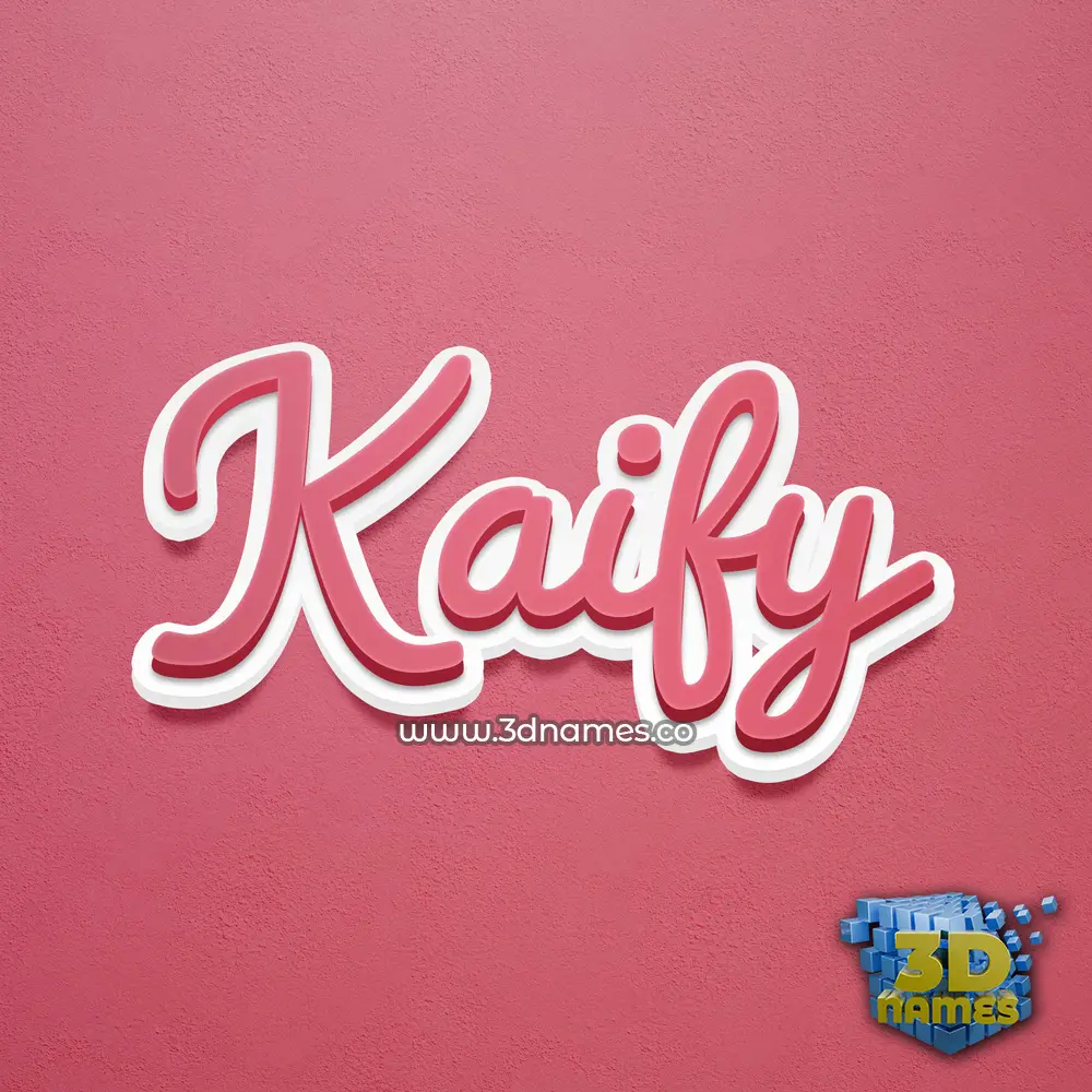 kaify in Red Scribble style - 3D name wallpaper