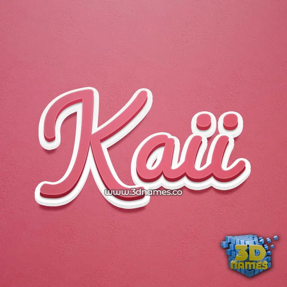 kaii in Red Scribble style - 3D name wallpaper