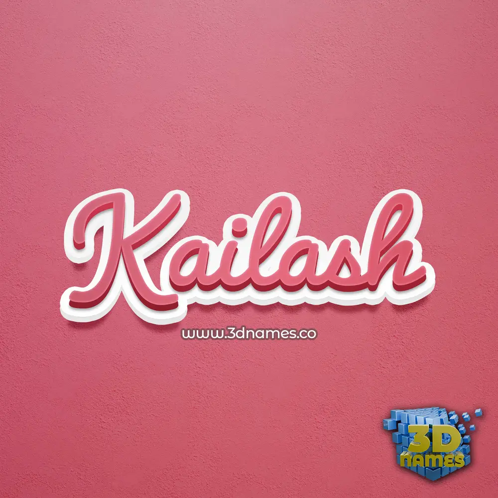 kailash in Red Scribble style - 3D name wallpaper