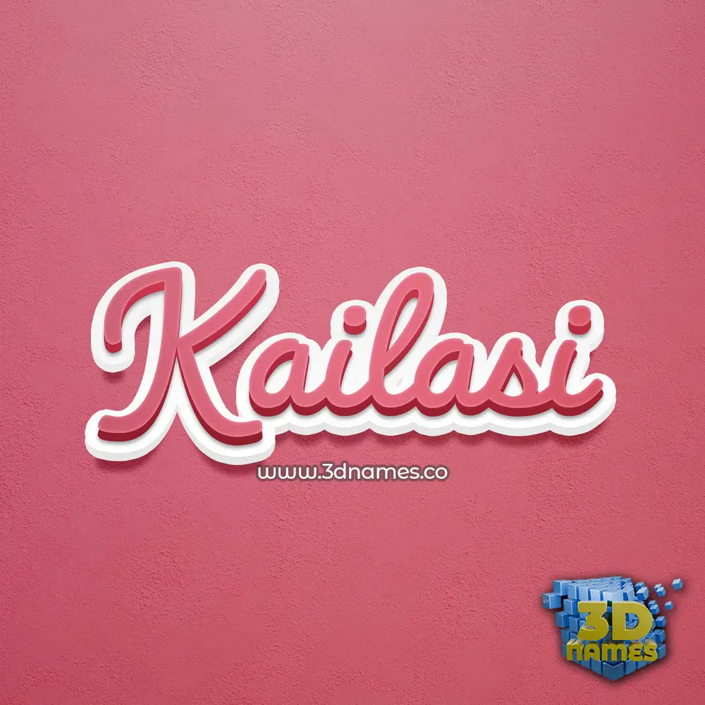 kailasi in Red Scribble style - 3D name wallpaper