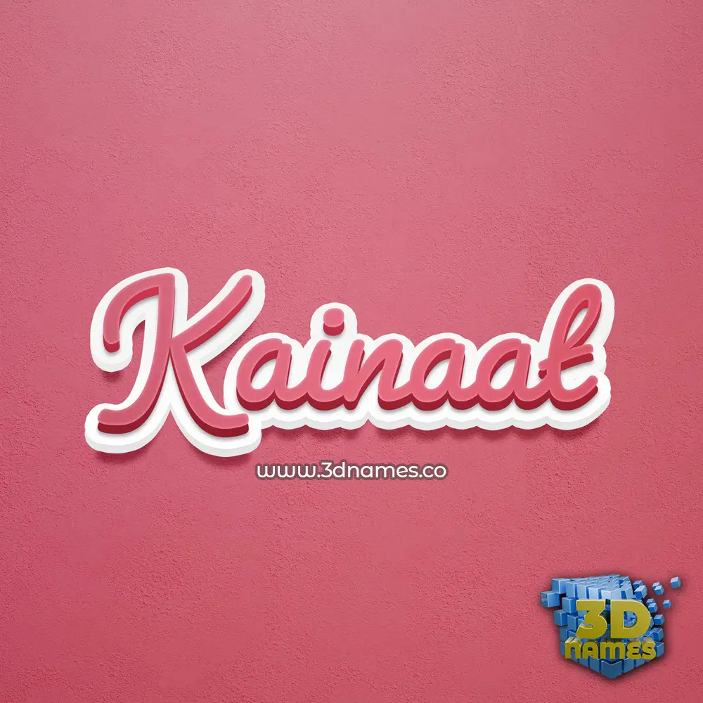 kainaat in Red Scribble style - 3D name wallpaper