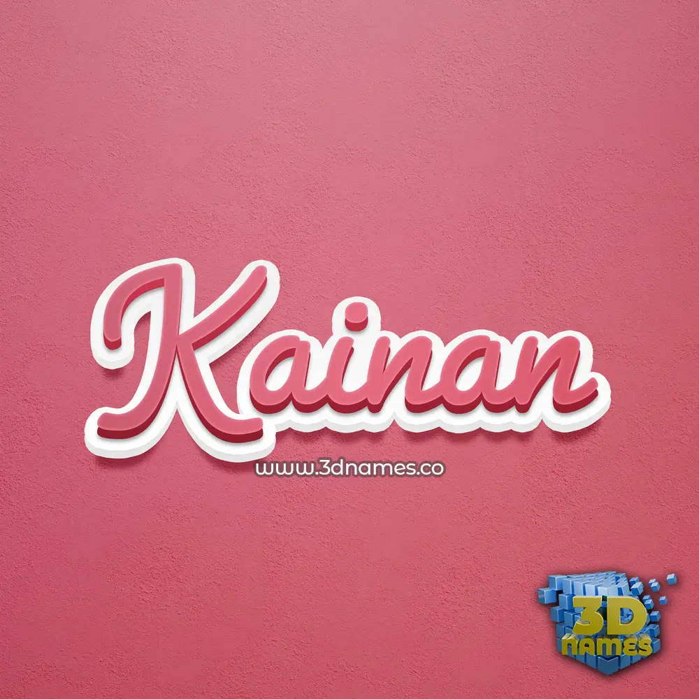 kainan in Red Scribble style - 3D name wallpaper