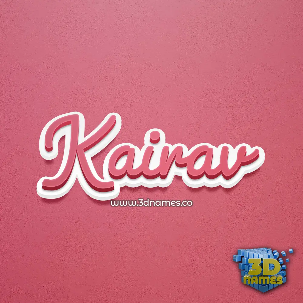 kairav in Red Scribble style - 3D name wallpaper