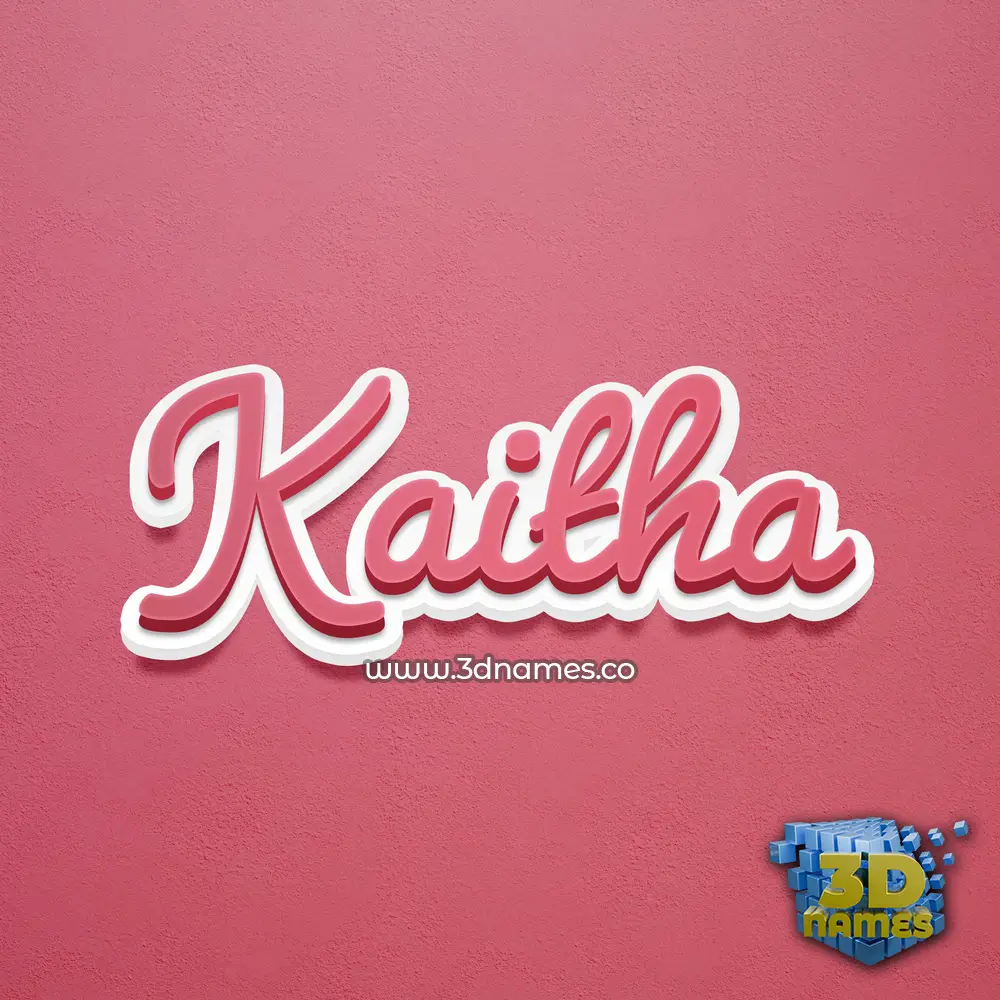 kaitha in Red Scribble style - 3D name wallpaper