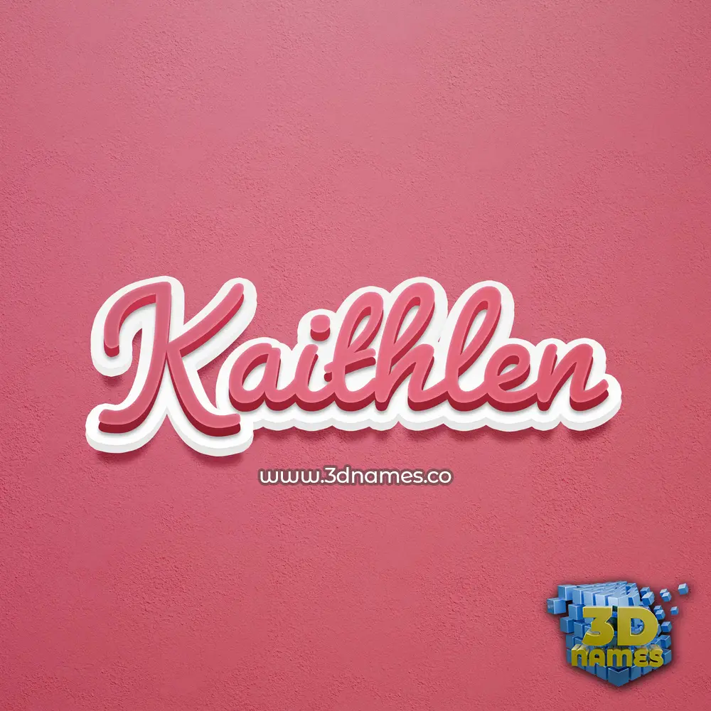 kaithlen in Red Scribble style - 3D name wallpaper