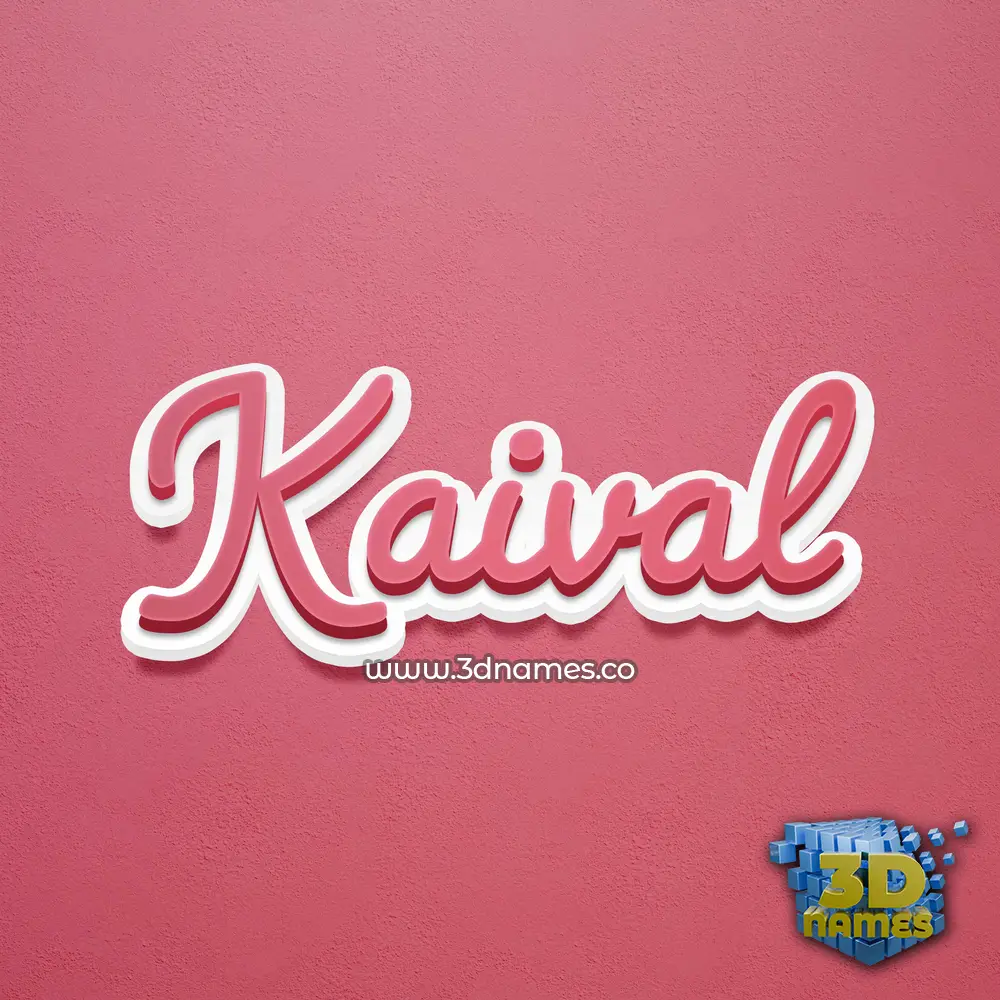 kaival in Red Scribble style - 3D name wallpaper
