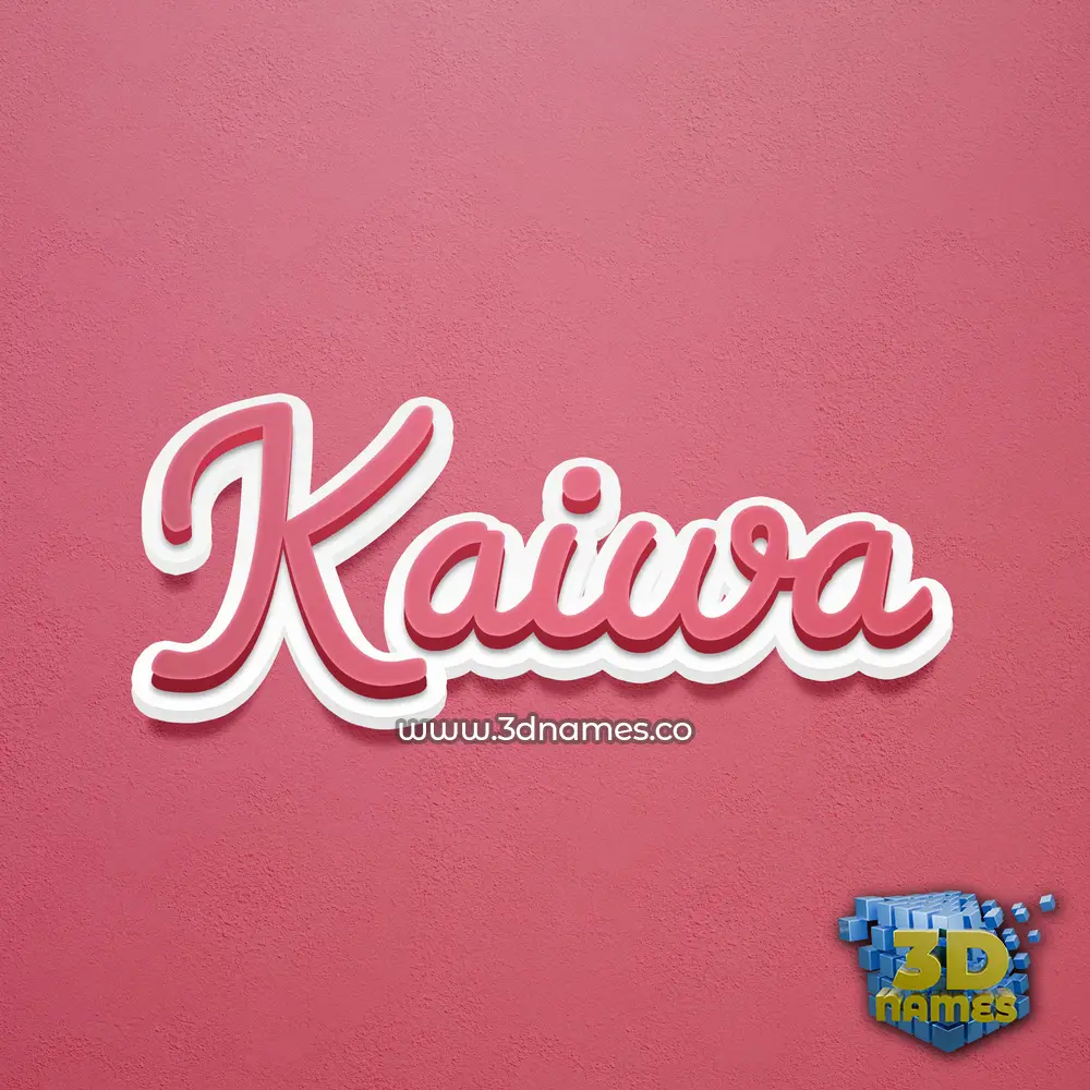 kaiwa in Red Scribble style - 3D name wallpaper