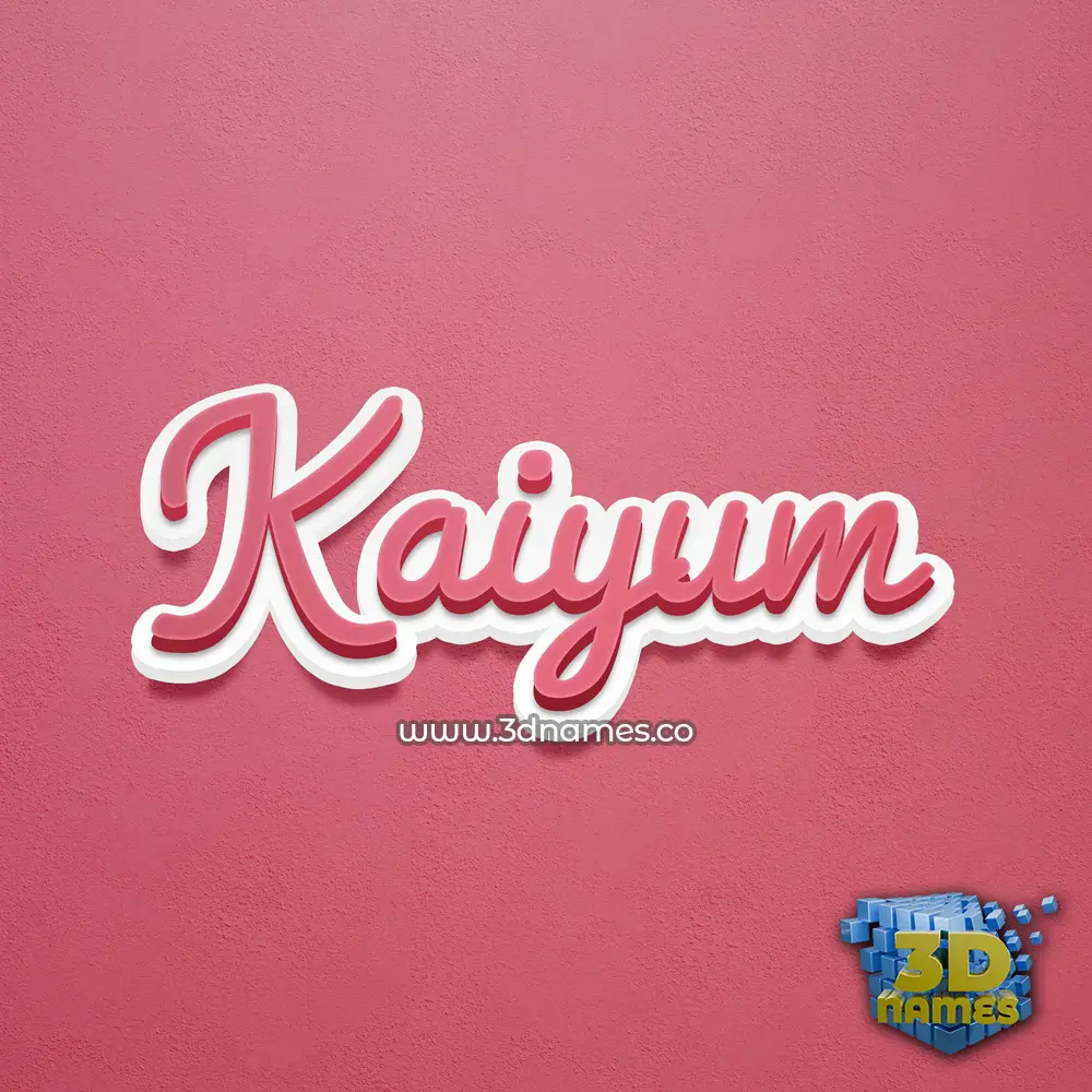 kaiyum in Red Scribble style - 3D name wallpaper