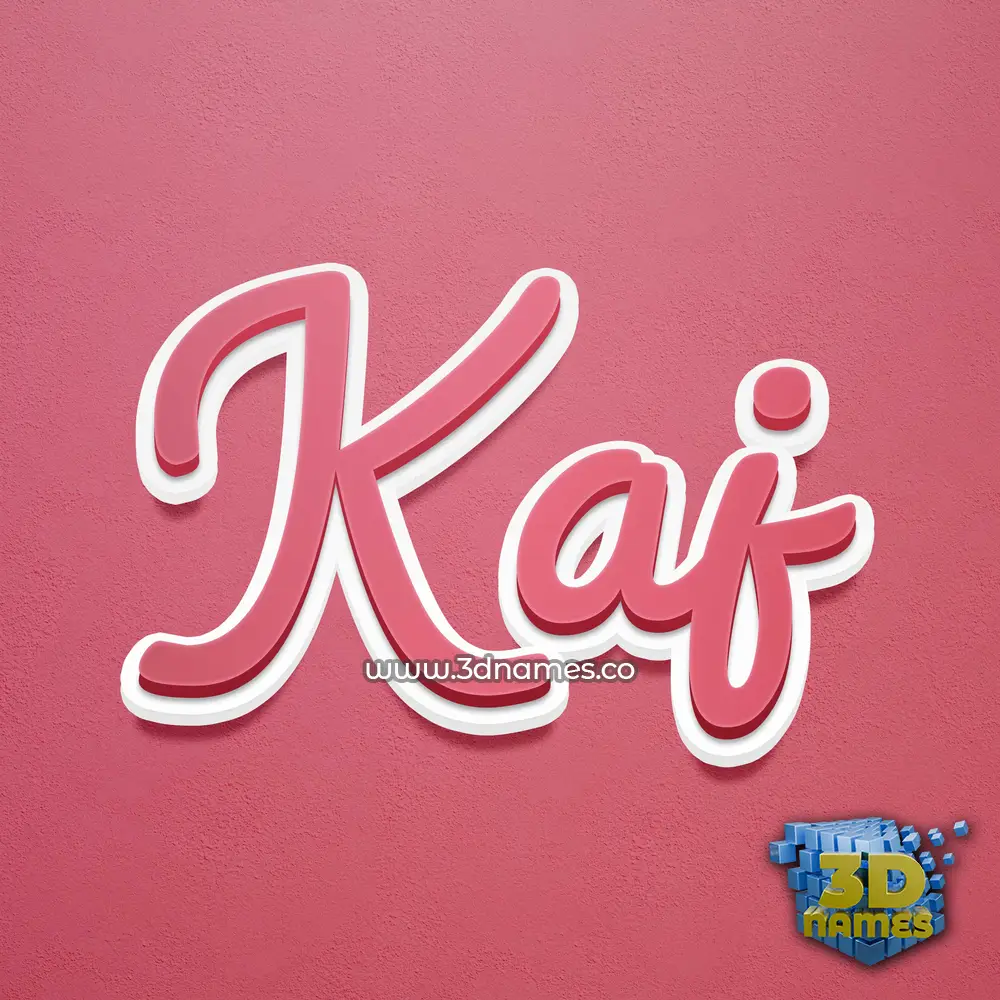 kaj in Red Scribble style - 3D name wallpaper