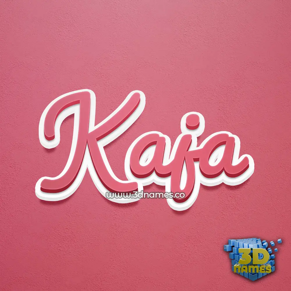 kaja in Red Scribble style - 3D name wallpaper