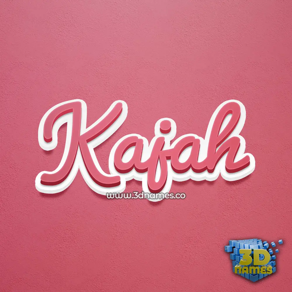 kajah in Red Scribble style - 3D name wallpaper