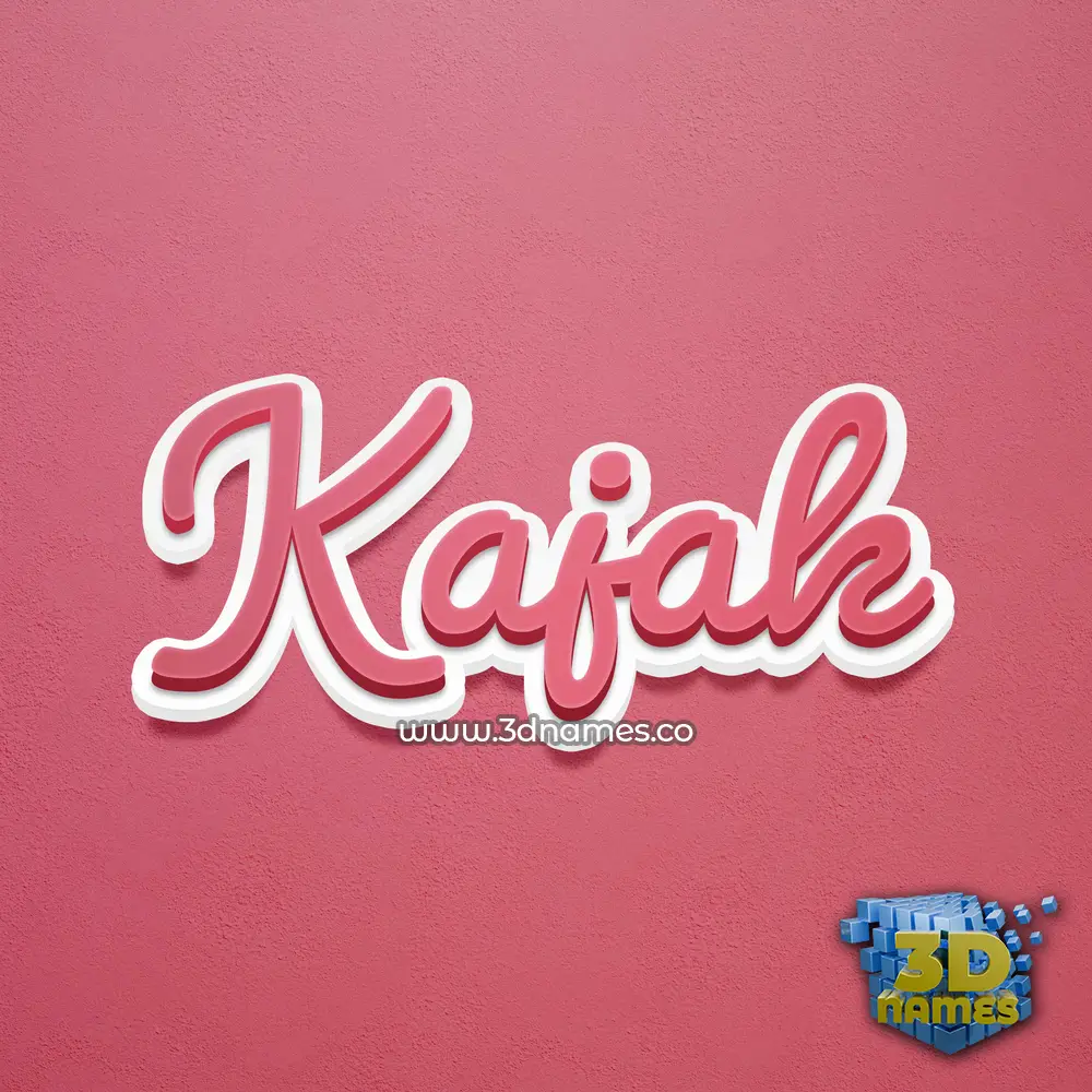 kajak in Red Scribble style - 3D name wallpaper