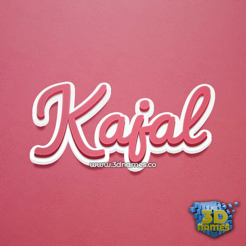 kajal in Red Scribble style - 3D name wallpaper