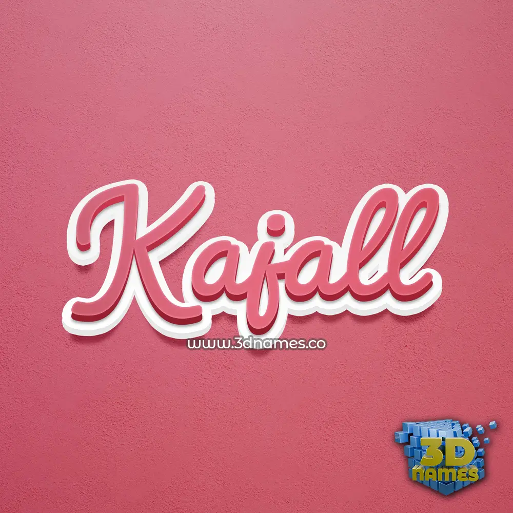 kajall in Red Scribble style - 3D name wallpaper